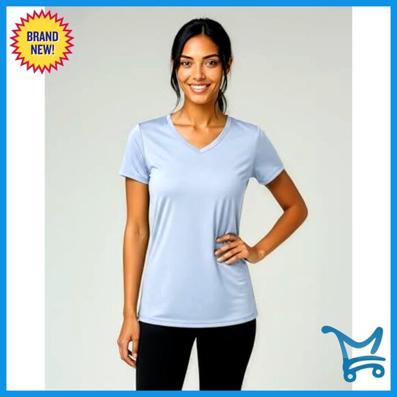 5-Pack Women's Dry-Fit V-Neck Workout Tees, Relaxed Fit, XS-3X - Picture 2 of 7